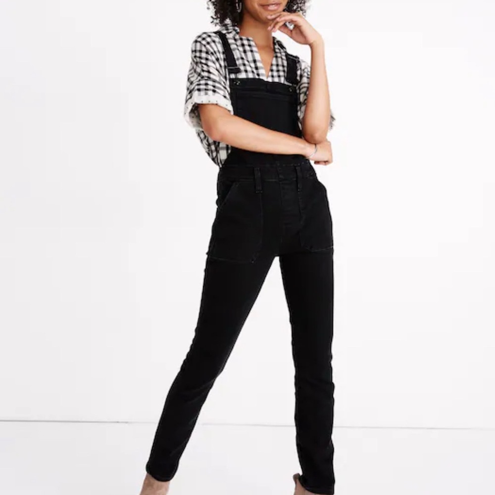 Madewell Women's Black Denim Skinny Overalls